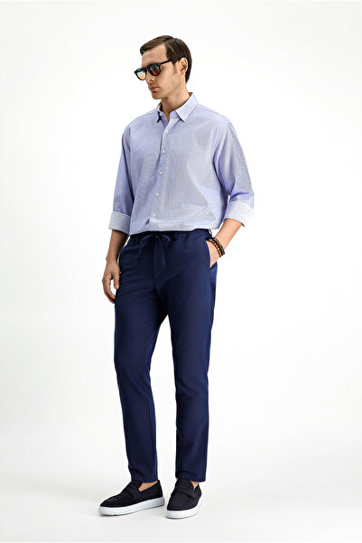 Kiğılı Super Slim Fit Extra Slim Fit Elastic Waist String Seersucker Lycra Cl...