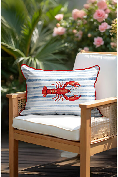 CANİLA غطاء مستطيل الشكل من طراز ISTAKOZ. كيس زخرفي مزدوج الجوانب مع سحاب خفي