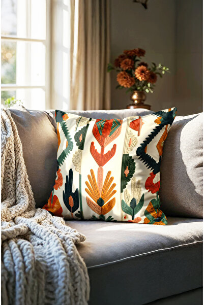 CANİLA Κέντημα με λουλουδάτο μοτίβο διπλής όψης Ψηφιακή εμπριμέ ριχτάρι μαξιλαροθήκη. Μαλακή θήκη μαξιλαριού