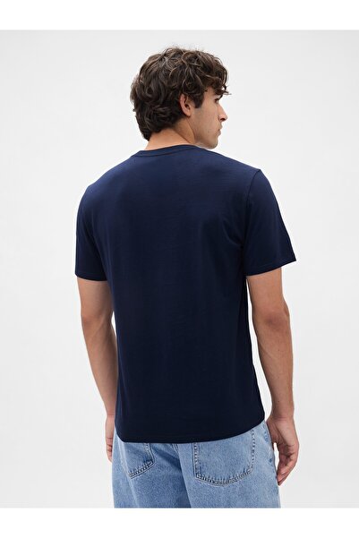 GAP Чоловіча софт-футболка з логотипом Erkek Lacivert для щоденного носіння