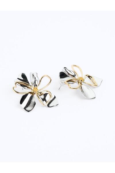 Jimmy Key Mixed Metal Flower Figured Earrings