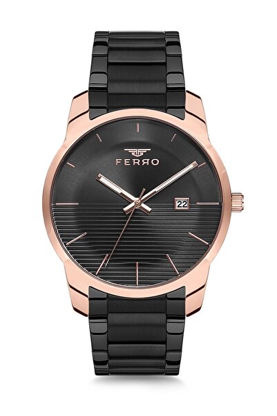 FERRO Black Steel Cord Men's Wristwatch F81883A-898-R 3 Atm Waterproof 2 Year Warranty