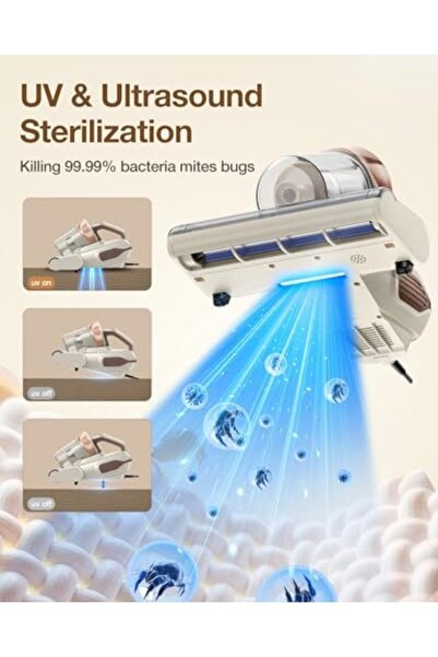 Jimmy Mattress Vacuum Cleaner, Bed Vacuum with UV & Ultrasound, High Heating, Smart Dust Sensor, 15K