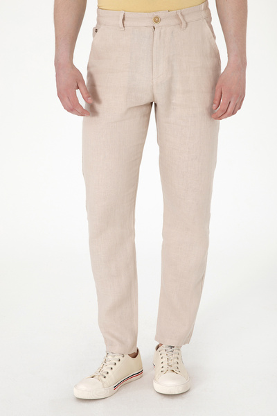 U.S. Polo Assn. Men's Dark Beige Canvas Trousers 50300193 -Vr088