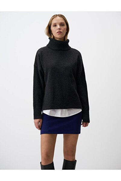 Jimmy Key Navy Blue Slim Fit Elastic Waist Knitted Mini Skirt