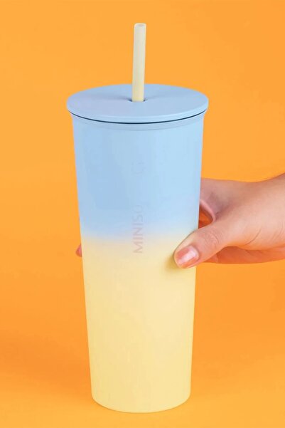 Miniso Gradyan Serisi Pipetli Çelik Suluk Termos (800ml)