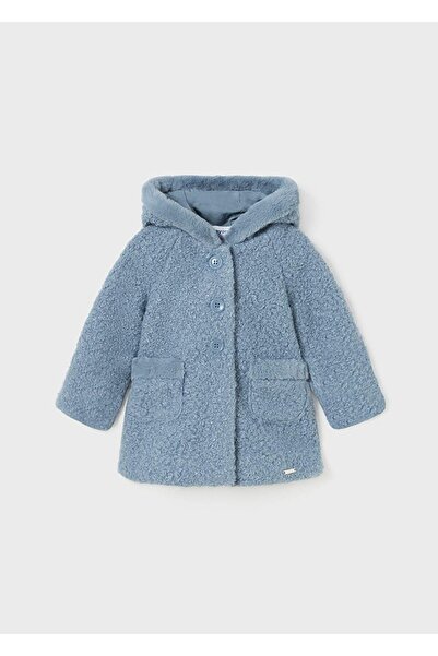 MAYORAL 1-3 Yaş Kız Çocuk Kürklü Mont Mavi