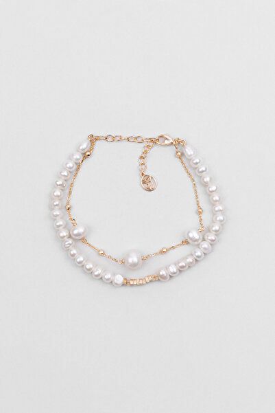 So CHIC... Vintage 18 Ayar Sarı Altın Kaplama 20 Cm Gümüş Bileklik