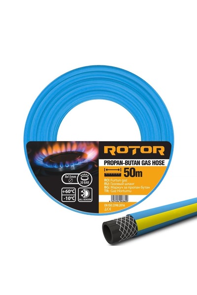 Rotor Furtun Gaz Propan-Butan PVC 8x13 mm, 50m, Presiune 20 Bar