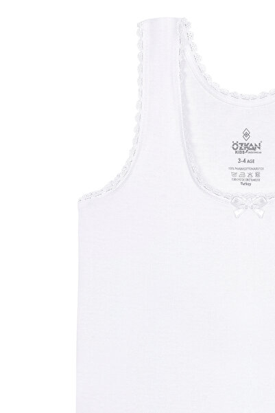 ÖZKAN underwear Özkan 1605 - 10 Pack 100% Cotton Lace Detailed Flexible Comfortable Thick Strap for Girls