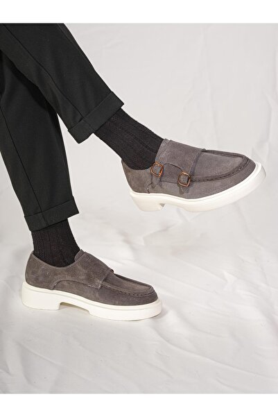 Byterre Alves Men's Genuine Leather Handmade Gray Casual Shoes