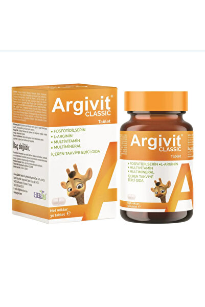 Argivit Classic L-Arginine, Multivitamin, Multi-Mineral Tablet 30 Pieces