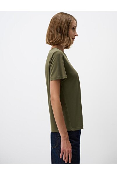 Jimmy Key Haki Bisiklet Yaka Kısa Kollu Basic Tişört