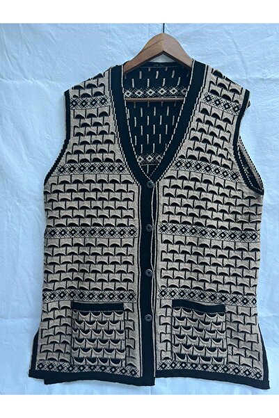 Mako Women's Knitwear Patterned Buttoned Vest Gift