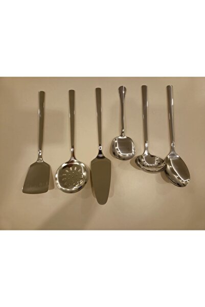 tash home KEPÇE KEVGİR SETİ 6 PARÇA SET KEVGİR KEPÇE KAŞIK SERVİS KAŞIK SPATULA