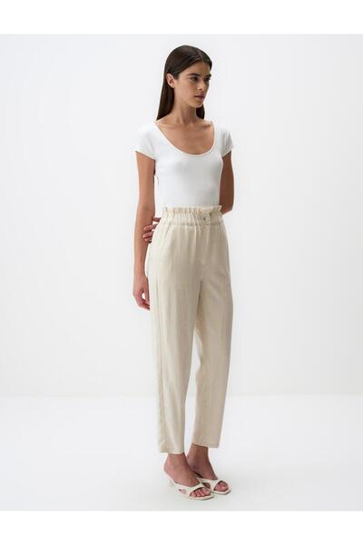 Jimmy Key High Waist Elasticized Linen Pants