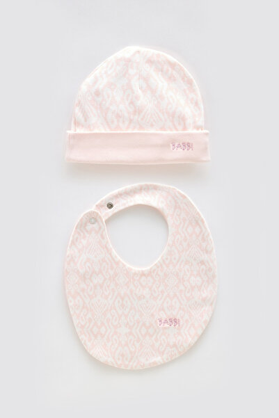 Atelier Babbi 100% Cotton Newborn Bib & Hat Set - Tie-Dye / Pink