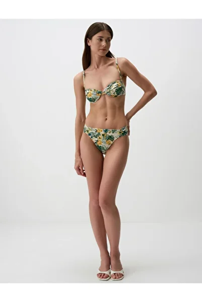 Jimmy Key Green Floral Patterned Bikini Bottom