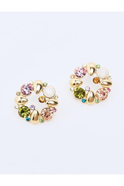 Jimmy Key Mixed Shiny Jewelled Elegant Hoop Earrings