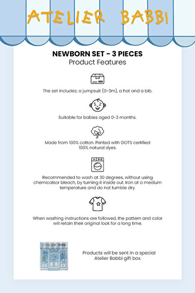 Atelier Babbi 100% Cotton 3-Piece Newborn Set - Tie-Dye / Pink