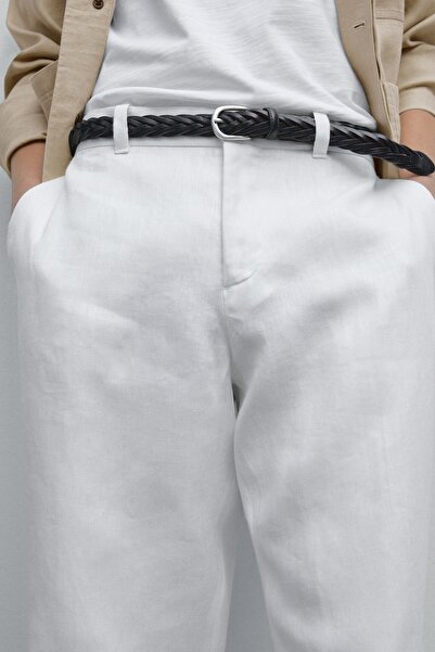 Massimo Dutti Hafif %100 keten pantolon