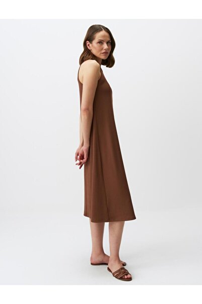 Jimmy Key Hnedé základné šaty bez rukávov s voľným strihom