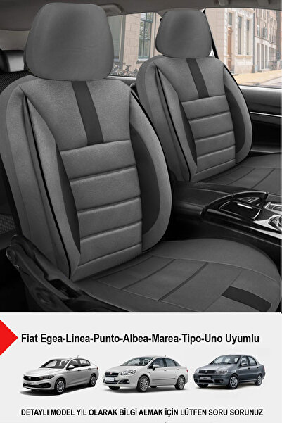 GM-DESIGN غطاء مقعد سيارة أونيكس مدخن (متوافق مع فيات إيجيا-لينيا-بونتو-ألبيا-ماريا-تيبو-أونو)