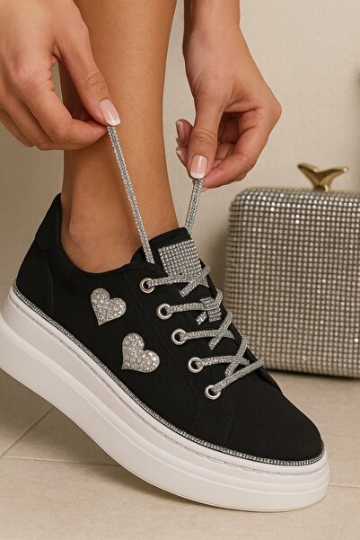 Giydim Gidiyor Чорні лляні кросівки - Oyso