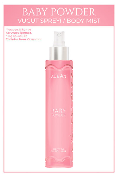 AURAN Bebek Pudrası Parfümlü Kadın Vücut Spreyi Bebeksi ve Etkileyici Vücut Misti Body Mist Spray 150ml