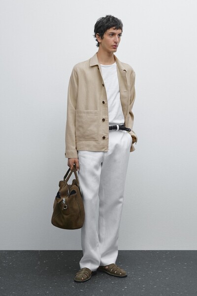 Massimo Dutti Hafif %100 keten pantolon