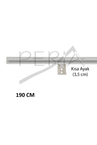Peria Perde Sistemleri White Decorative Curtain Rail Cornice Single