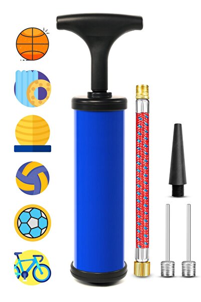 ByKurt Futbol Topu Pompası İğneli Top Şişirme Pompası Küçük