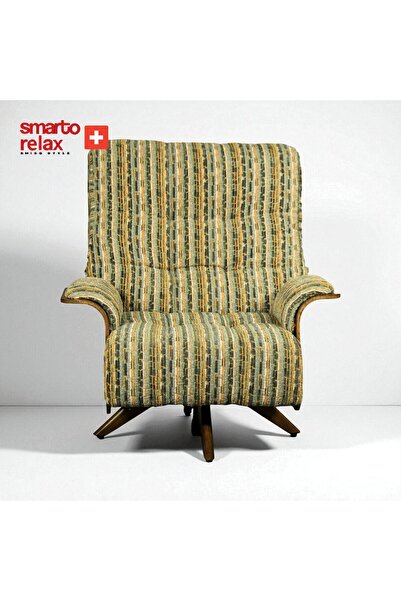 Smarto relax Genova Döner Mekanizmalı Renkli Teddy Kumaş Baba TV Koltuğu – Ergonomik ve Puflu