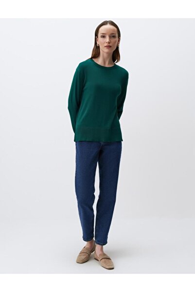Jimmy Key Green Long Sleeve Basic Knitwear Sweater