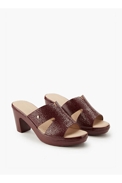 Flora Bella by Shoexpress Textured Slip-On Sandals with Block Heels