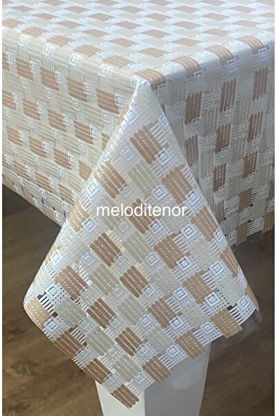 SALMAN Transparent Coating Brown Straw Luxury Easy Wipe Silicone Pvc Tarpaulin Tablecloth