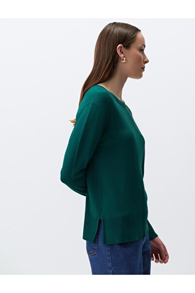 Jimmy Key Green Long Sleeve Basic Knitwear Sweater