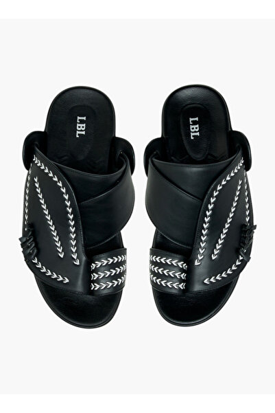 LBL by Shoexpress Embroidered Slip-On Arabic Sandals with Toe Loop