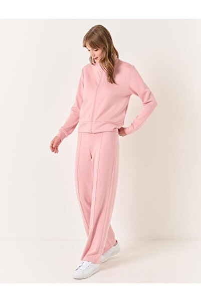 Jimmy Key Παντελόνι Jogger με κανονικό πόδι Dusty Rose High Waist