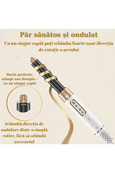 LISSORA AirStyler – Ondulator Multistyler 6 in 1, 3 trepte de viteza, 3 trepte de temperatura