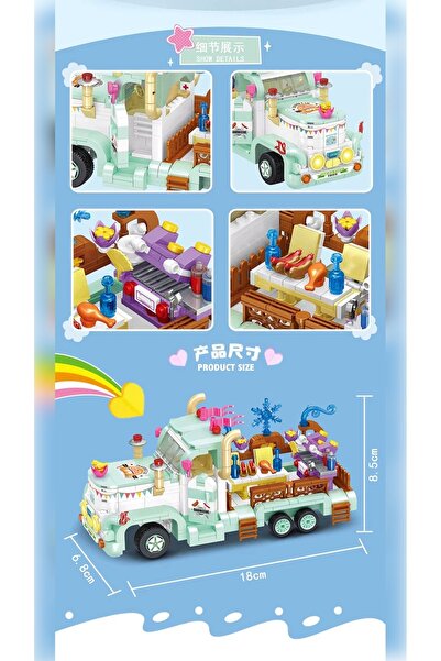 GOURMET CARS Sunster Company™ Mini Barbekü Arabası–DIY Kendin Yap Blok Seti|627 Parça Eğitici 3D Yapboz (6+Yaş)