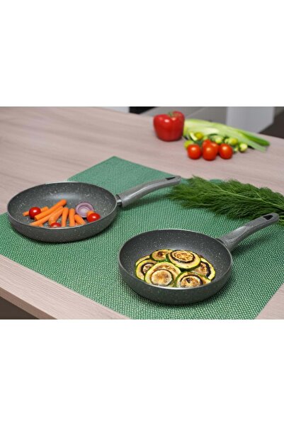 Doğuş Mutfak 22 Cm-24 Cm 2 Lİ SET Tek Kulplu Granit Kaplama Tava