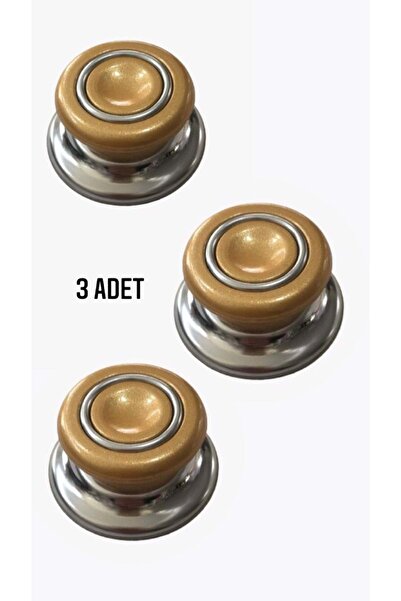 Doğuş Mutfak 3 Adet GOLD Tüm Tencere Tava Kapaklarına Uygun Bagalit Tepe Cam ...