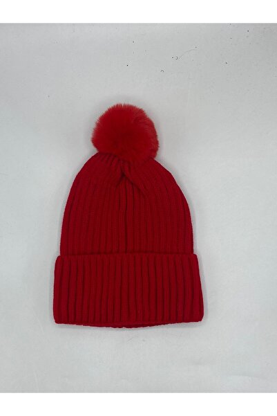 GONCA ŞAPKA Faux Fur Luxury Pompom Beret