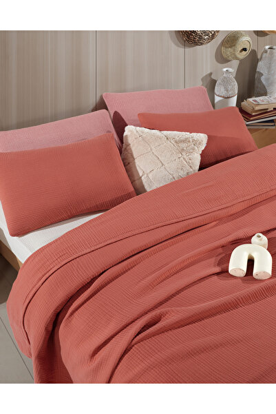 destinyhometex Multi Muslin Open Tile - 4 Layers 100% Cotton King Size Fringeless 260x240cm