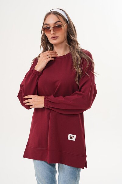 WestBound Burgundy Color Block Casual Sports Dress - Rib Detailed