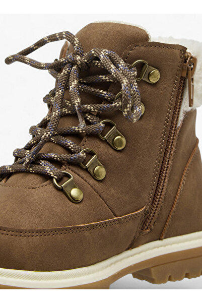 LBL by Shoexpress Solid Faux Fur Trim Boots with Zip Closure