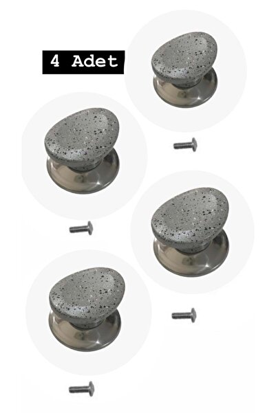 Doğuş Mutfak 4Pcs Gray Lux - Bagalit Peak Glass Pot Lid Handle for All Pots