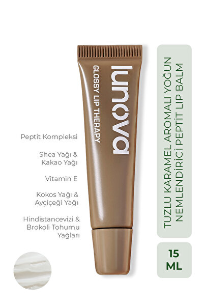 Lunova Salted Caramel İçeren Peptit Lip Balm | Nemlendirici ve Parlatıcı Duda...
