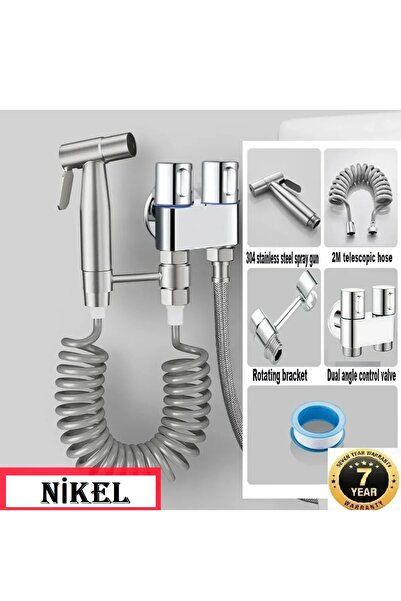 OEM Banyo Bide Basınçlı Püskürtücü Taharet Musluğu Klozet Hortumu Nikel Renk ...